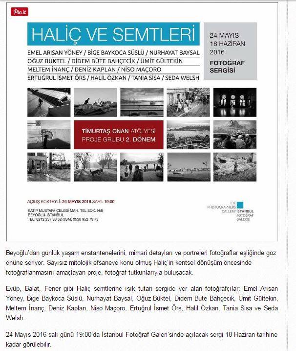 “Haliç ve Semtleri” Sergisi, Mayıs 2016 – İstanbul Fotoğraf Galerisi