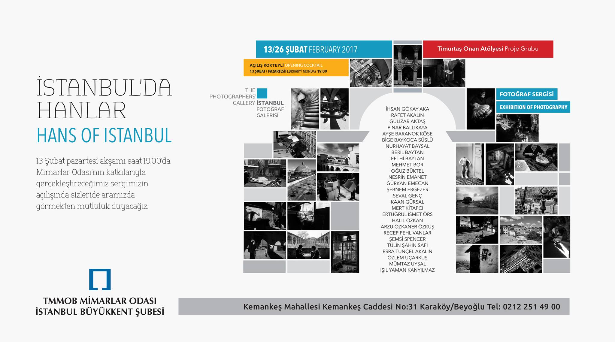 “İstanbulda Hanlar” Sergisi, Şubat 2017 –  Mimarlar Odası