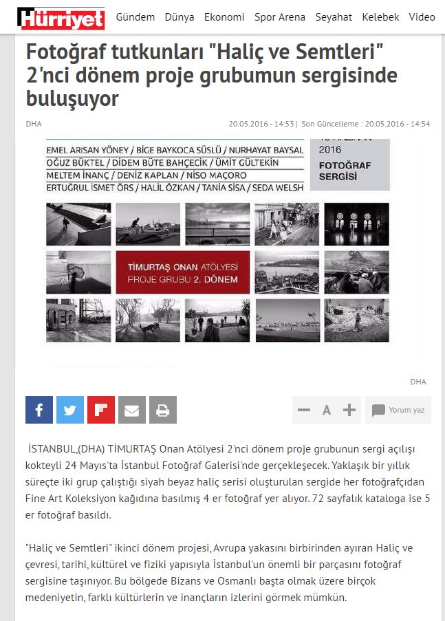 Haliç ve Semtleri Sergisi – Basında yer alan haberler